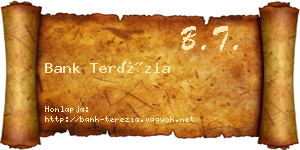 Bank Terézia névjegykártya